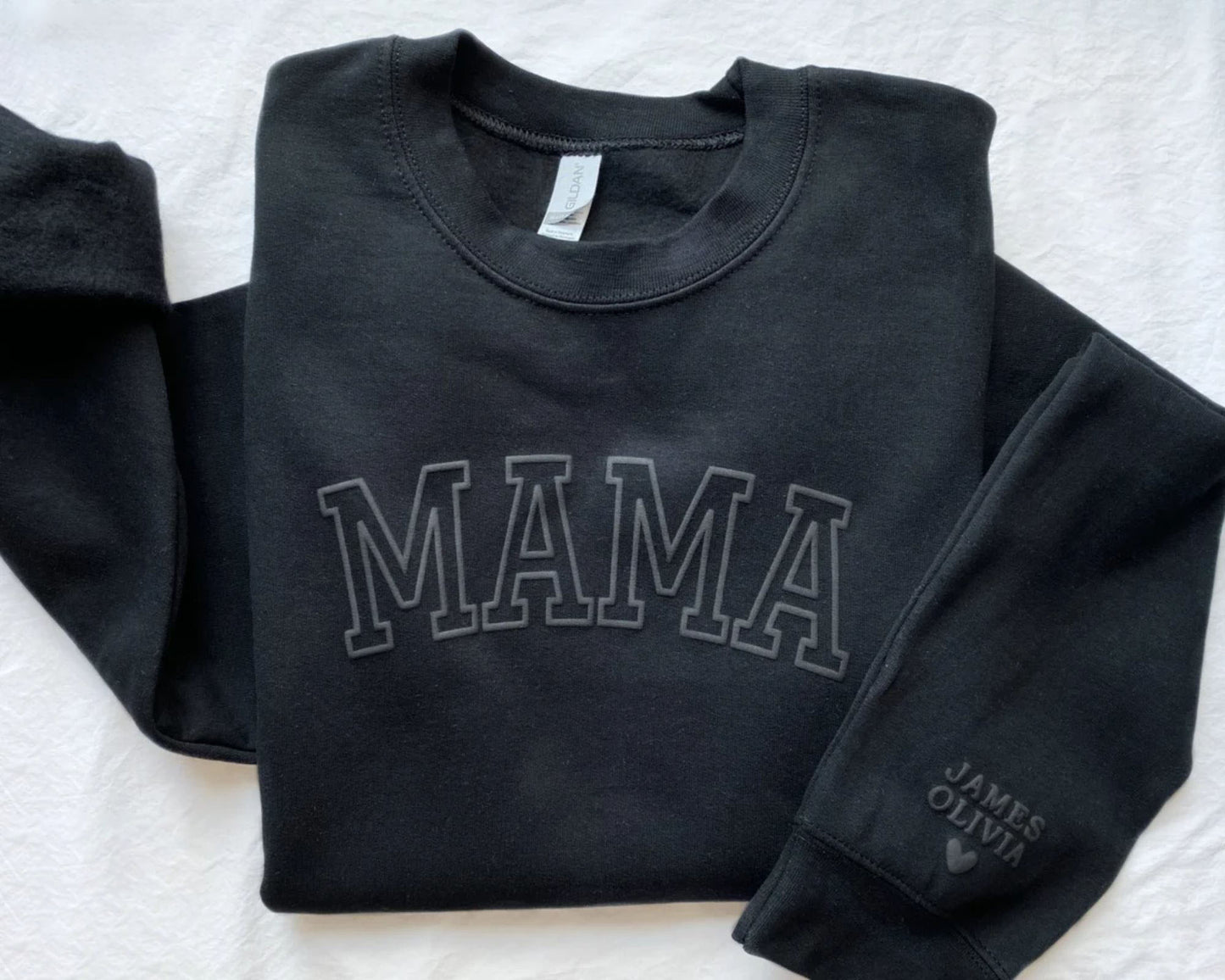 Personalisiertes Papa Sweatshirt mit den Namen der Kinder auf dem Ärmel - Geburtstagsgeschenk für Papa