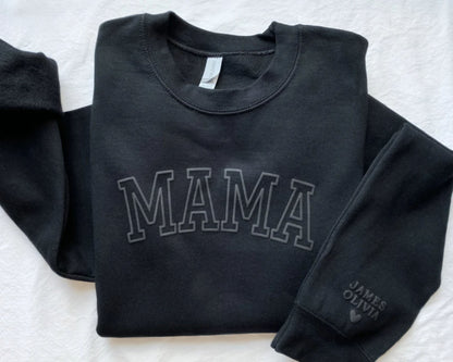 Personalisiertes Papa Sweatshirt mit den Namen der Kinder auf dem Ärmel - Geburtstagsgeschenk für Papa