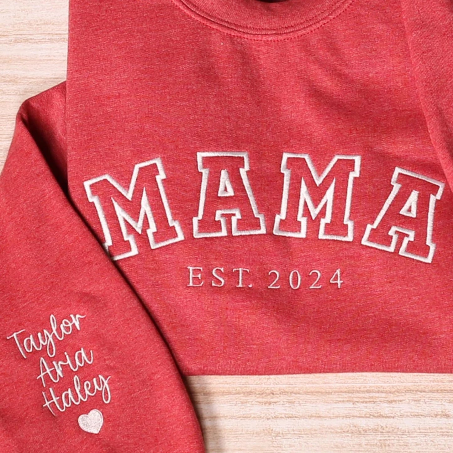 Individuell besticktes Mama Sweatshirt mit Namen, Personalisierter Mama Hoodie