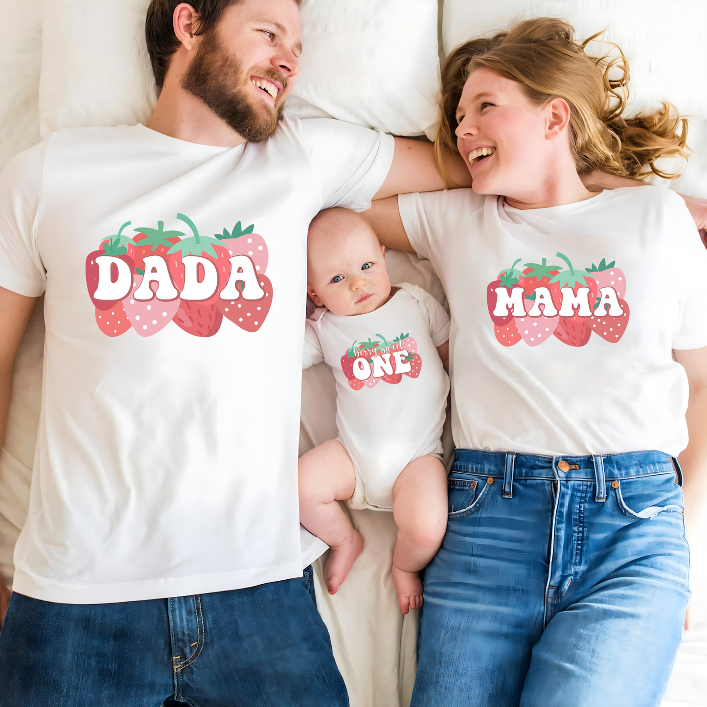Erdbeer Erstgeburtstag Familien-Abstimmungs-T-Shirt - Geburtstagsgeschenk