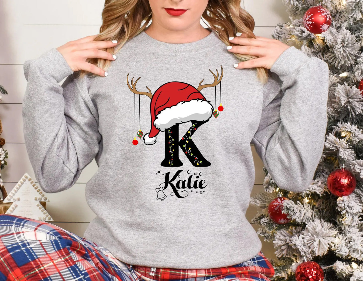 Personalisierter Familien-Weihnachts-Sweatshirt mit Namen