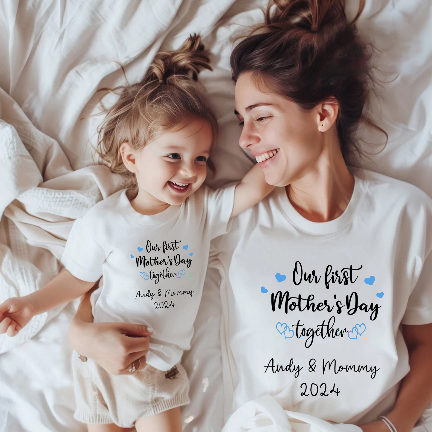Unser Erstes Muttertag - Personalisiertes Shirt für Mutter und Kind