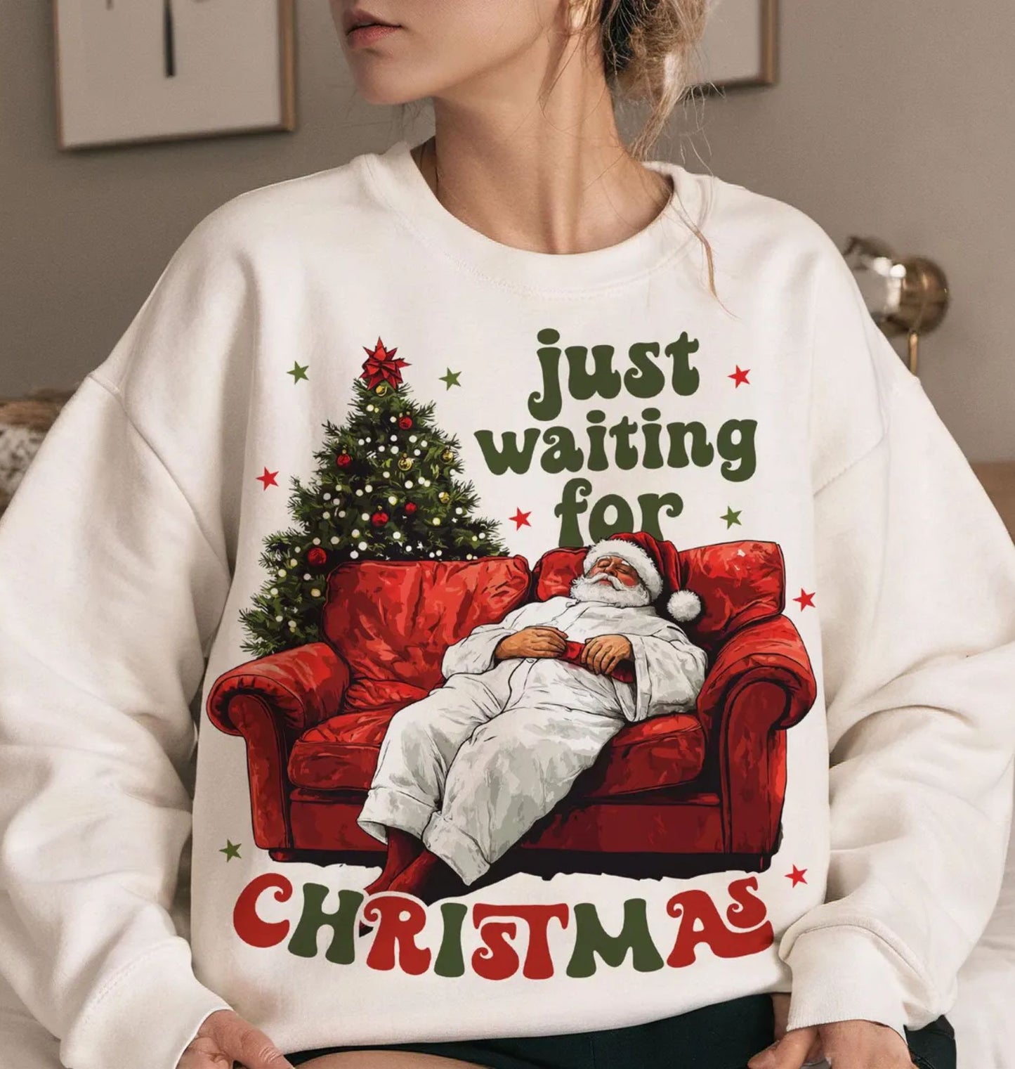 Einfach auf Weihnachten wartendes Sweatshirt, Weihnachtsgeschenk