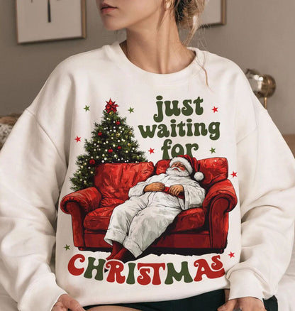 Einfach auf Weihnachten wartendes Sweatshirt, Weihnachtsgeschenk