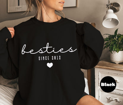 Personalisiertes Besties-Sweatshirt, Passende Outfits für beste Freundinnen