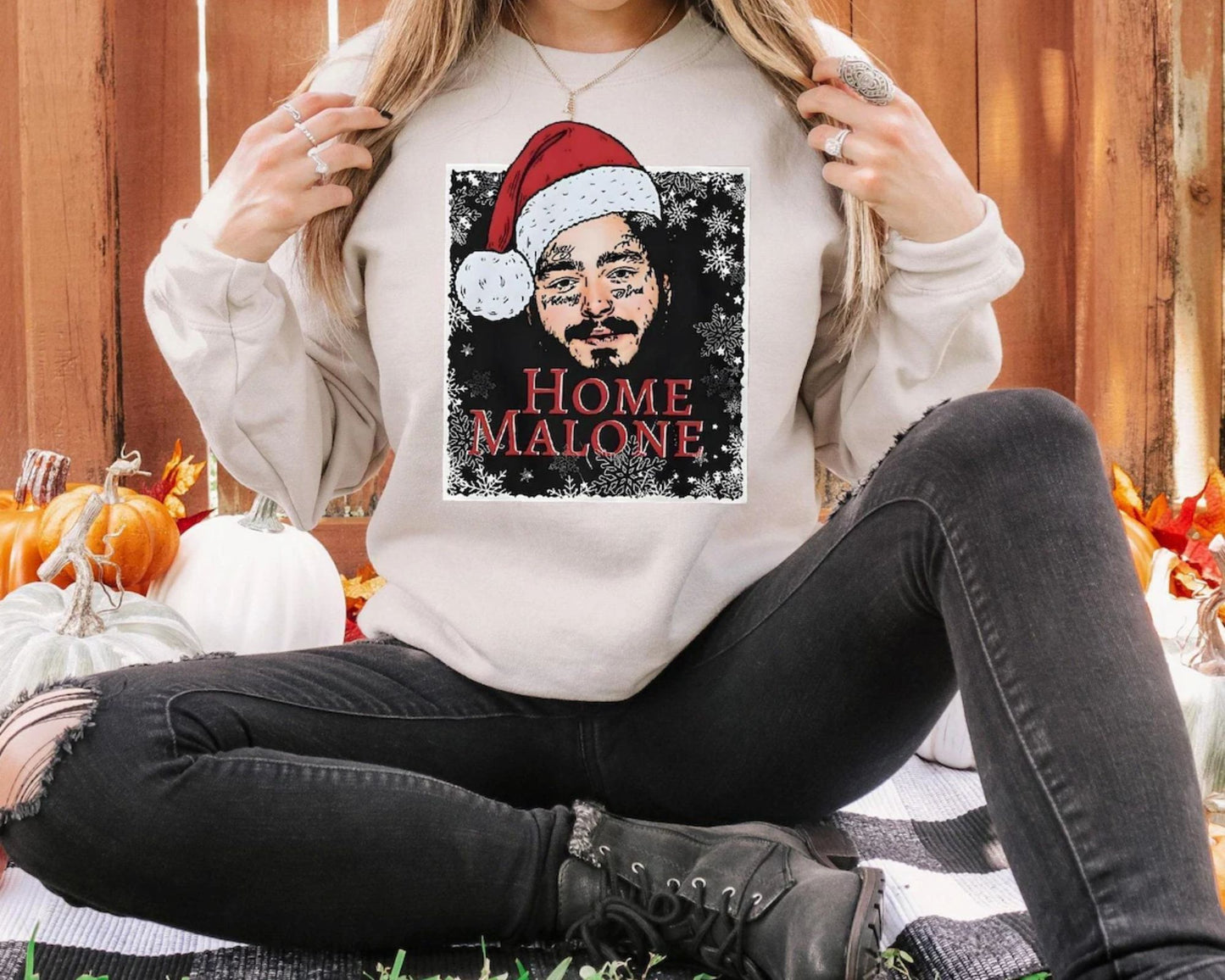 Home Malone Sweatshirt - Lustiger Weihnachtspullover