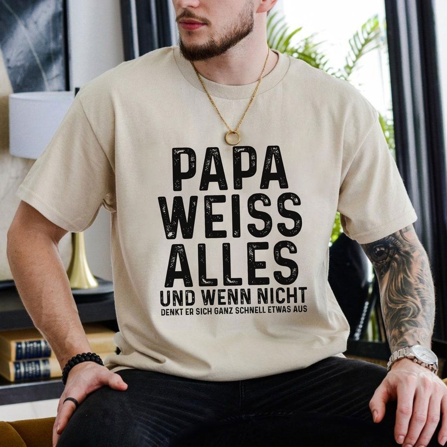 Papa Weiß Alles, Lustiges Papa T-Shirt