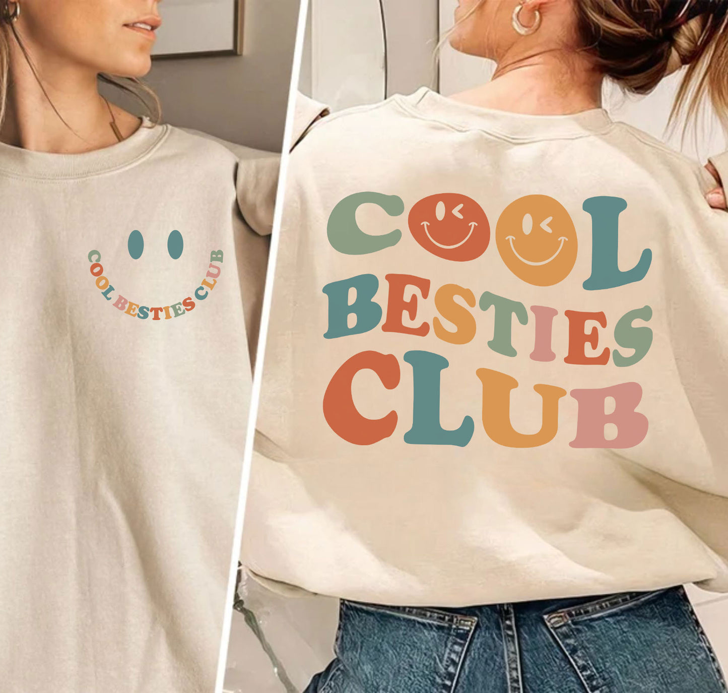 Cooles Besties Club Sweatshirt und Shirts, Geschenk für die Beste Freundin