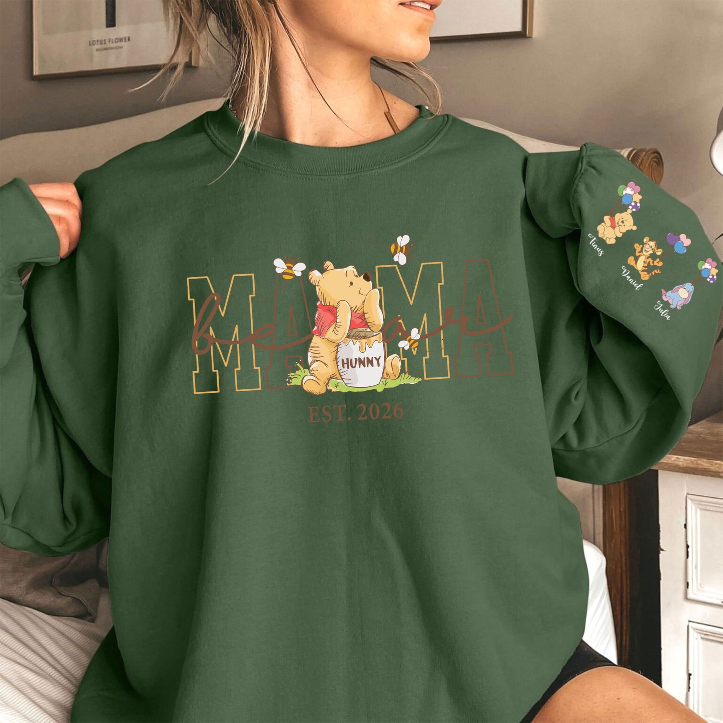 Personalisiertes Mama Bär Sweatshirt mit Kindernamen – Muttertagsgeschenk