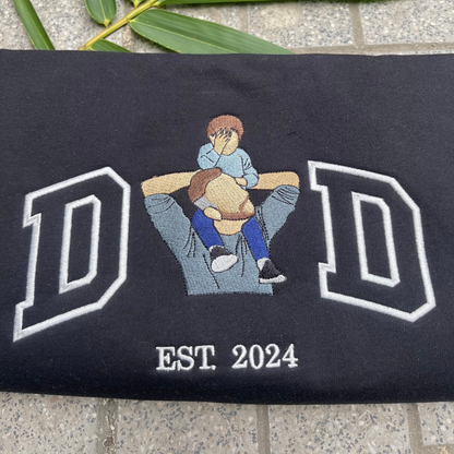Custom Dad Portrait Shirt with Embroidery and Special Years