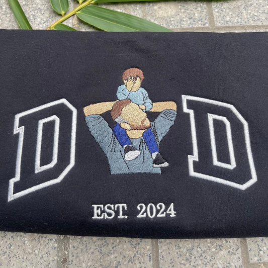 Custom Dad Portrait Shirt with Embroidery and Special Years