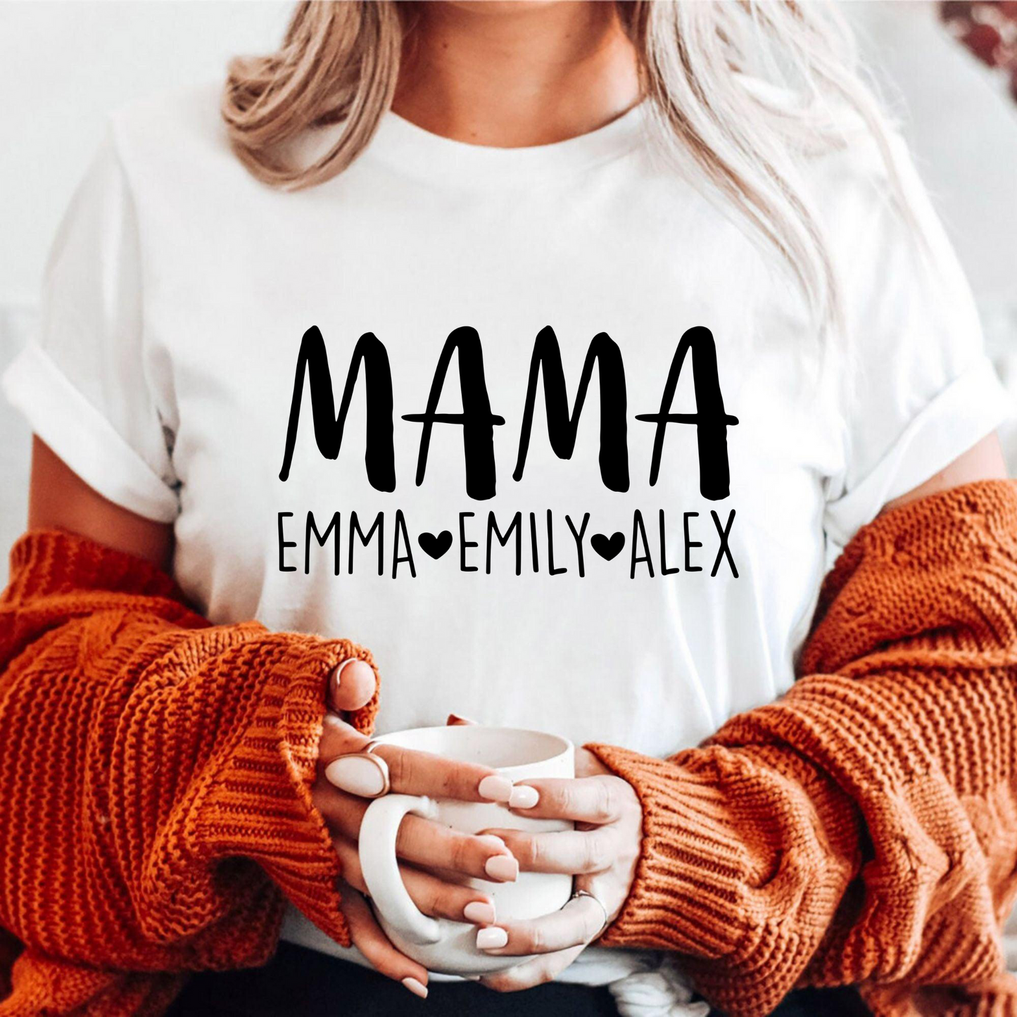 Mama-Shirt mit Kindernamen - Personalisiertes Geschenk zum Muttertag