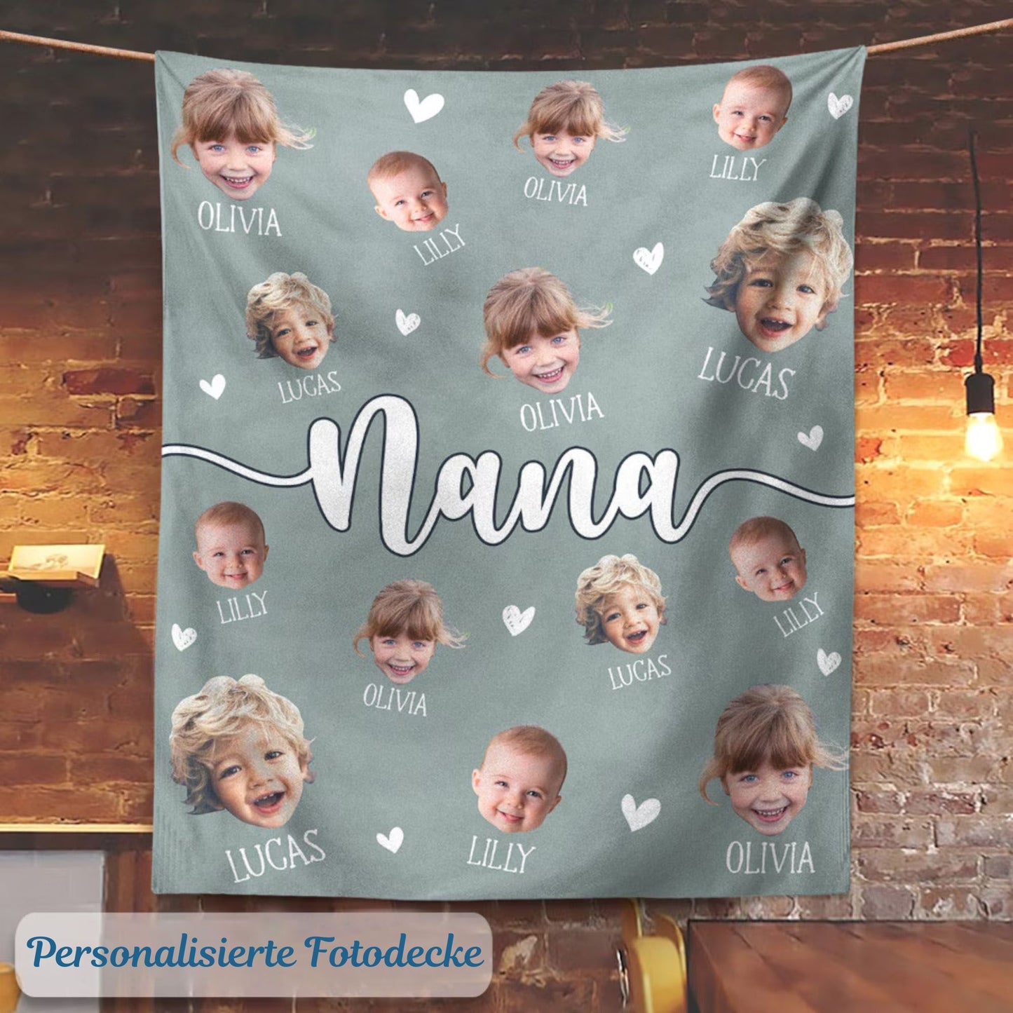 Personalisierte Fotodecke, Individuelle Baby-Fotodecke für Oma