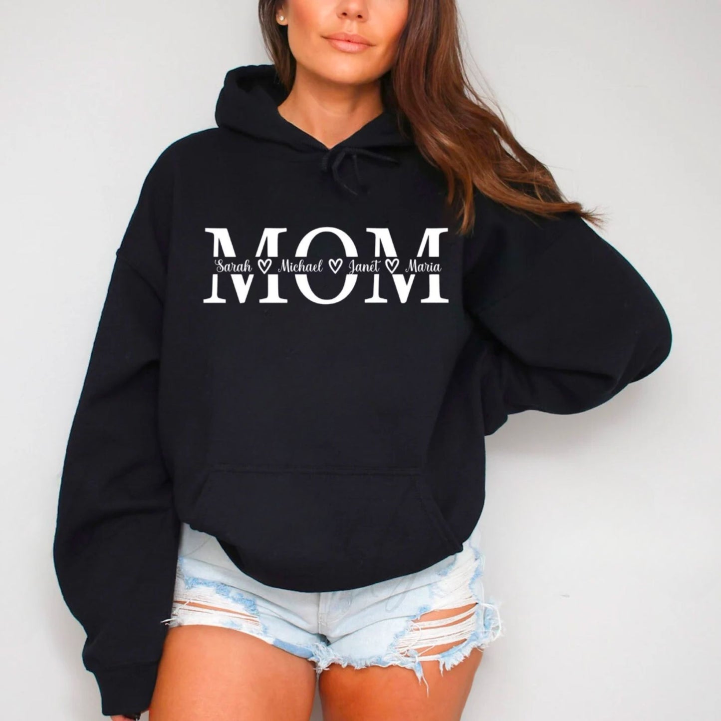 Personalisiertes Mama-Sweatshirt mit Kindernamen, Geschenk zum Muttertag