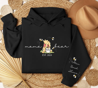 Mama Bär – Personalisiertes Mama Sweatshirt mit Gründungsjahr und Kindernamen auf dem Ärmel