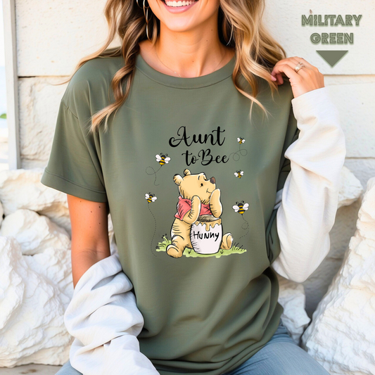 Winnie The Pooh Auntie To Bee Shirt - Cute Pregnancy Reveal Gift