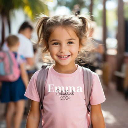 Schulkind 2024: Personalisiertes T-Shirt für den ersten Schultag, Individuelles Schulkind Shirt 2024