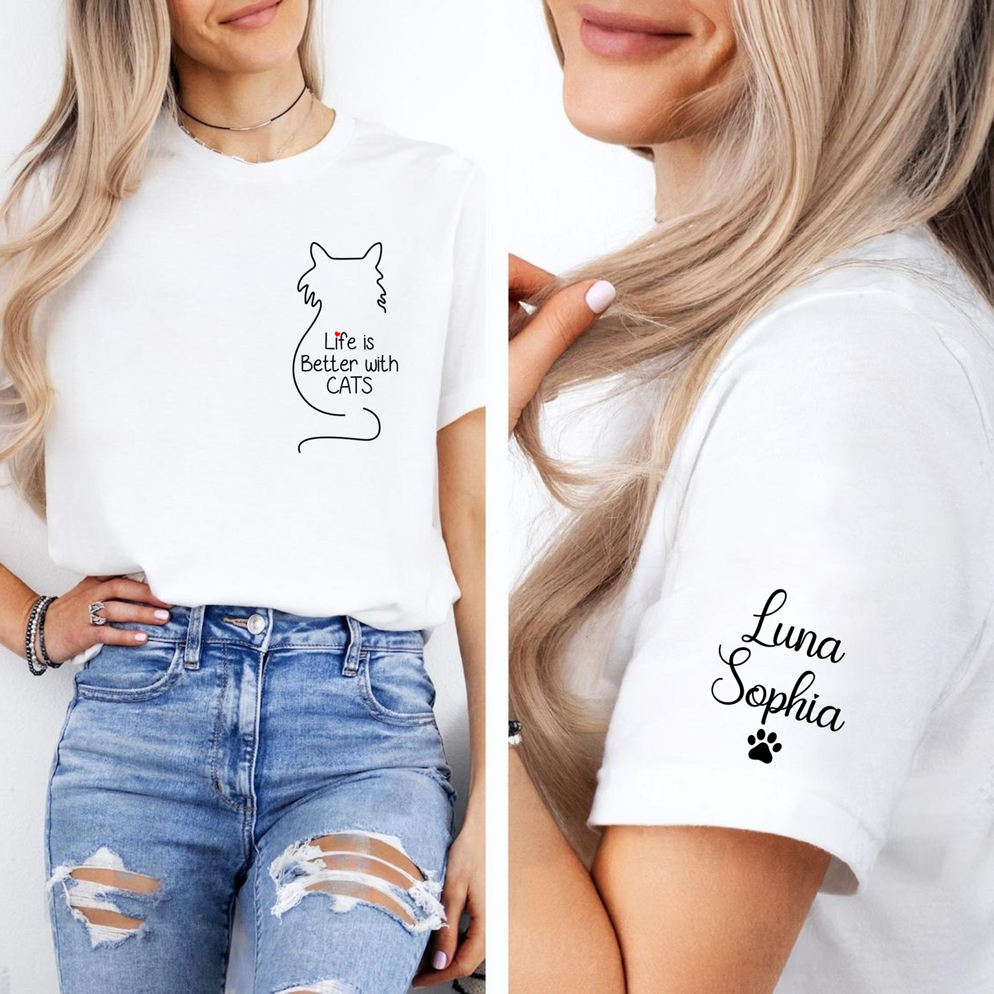 Life is Better with Cats - Personalizable Gift for Cat Lovers