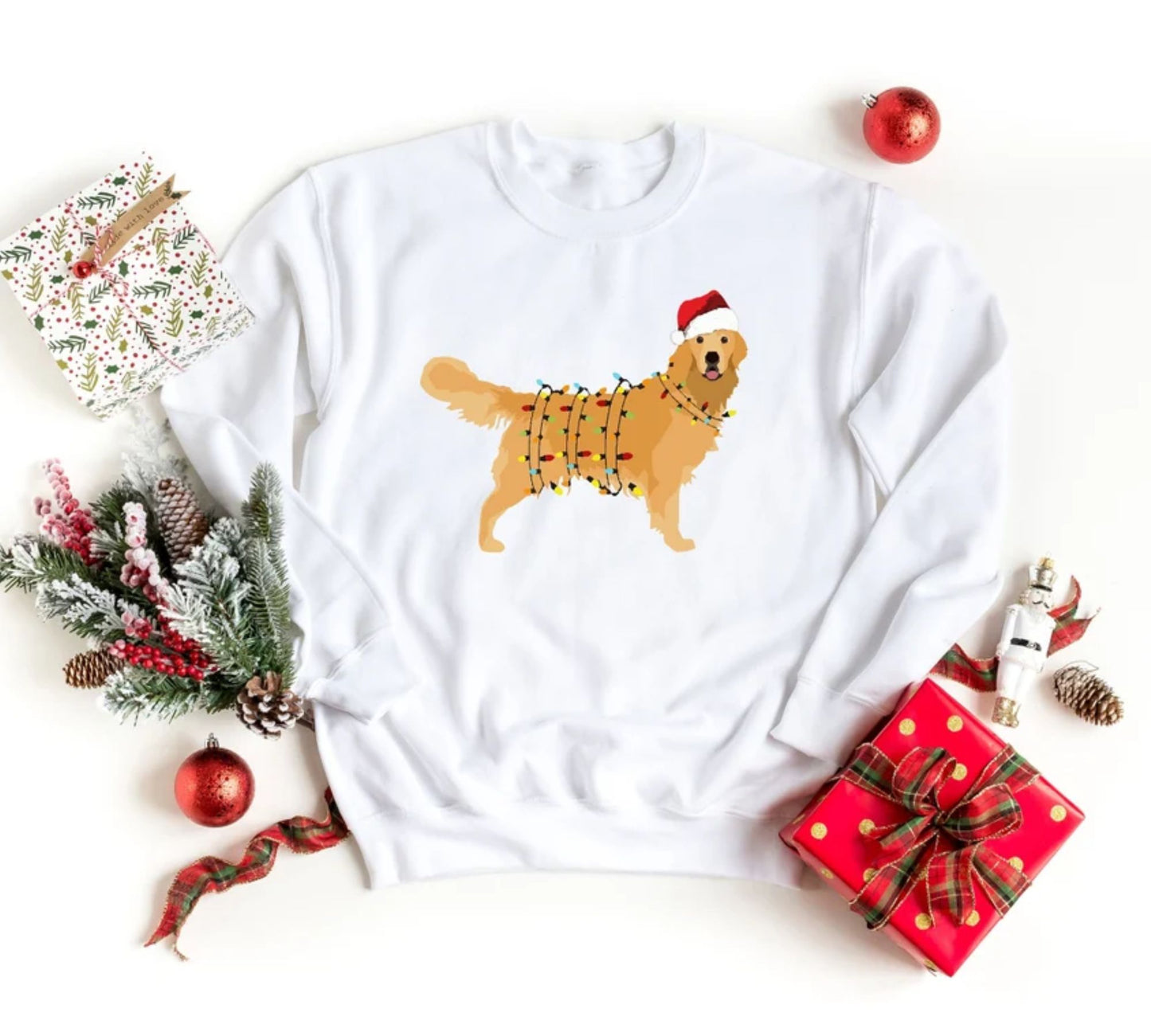 Weihnachts Golden Retriever Sweatshirt - Geschenk für Hundefreunde