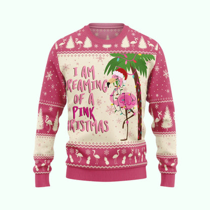 Ich träume von einem rosa Weihnachtsflamingo - Ugly Sweater