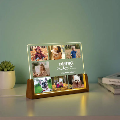Personalisierte Fotocollage LED Nachtlampe – Geschenk für die Familie