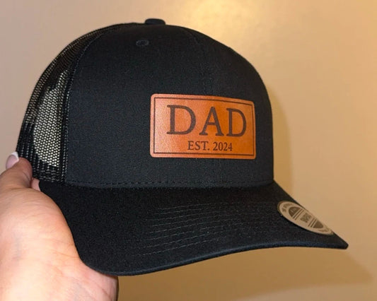 Personalisierte Vater Mütze für jedes Jahr - Echtes Leder - Geschenk für den Vater