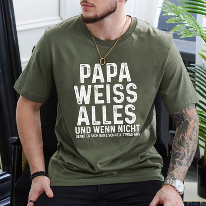 Papa Weiß Alles, Lustiges Papa T-Shirt