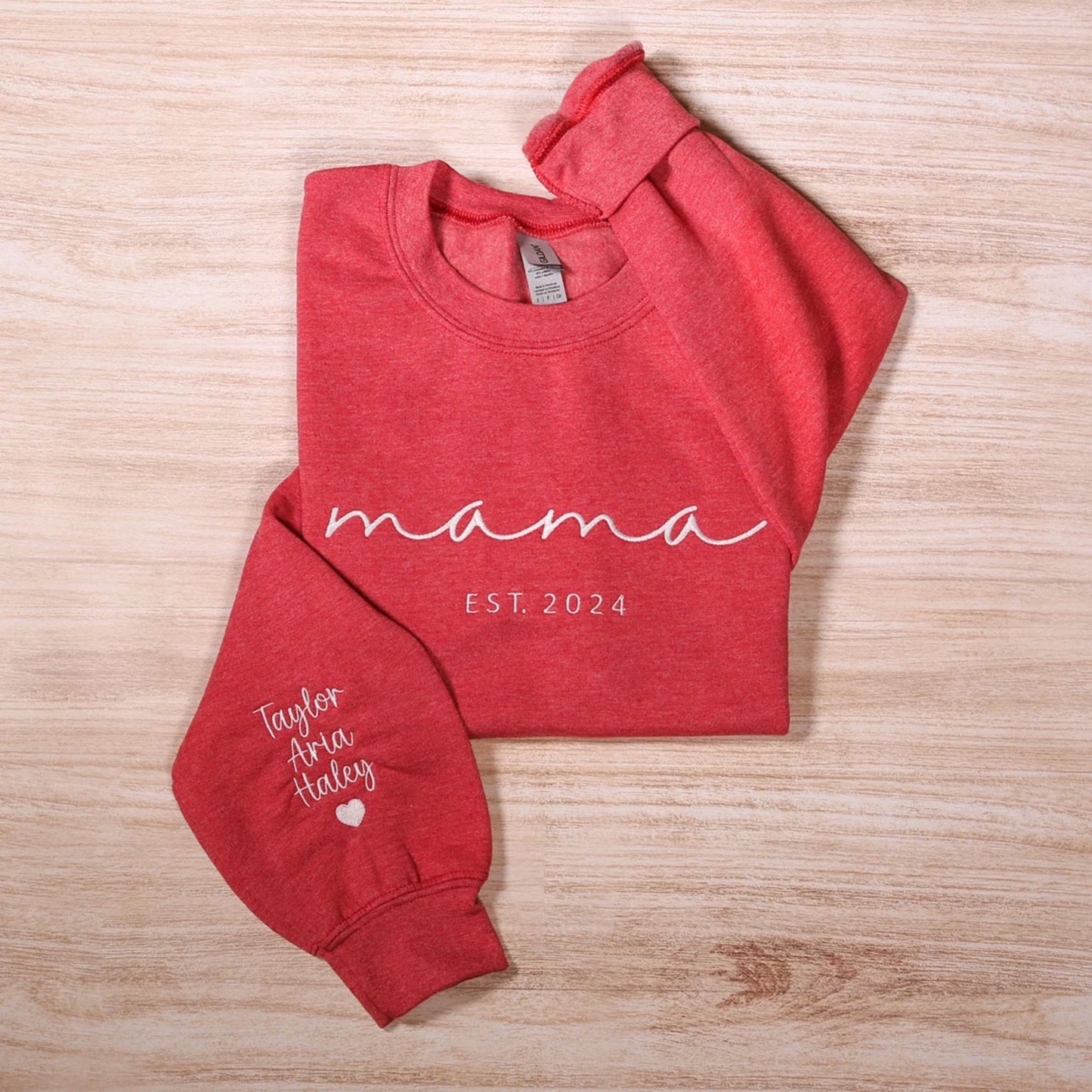 Individuell besticktes Mama Sweatshirt mit Kindernamen