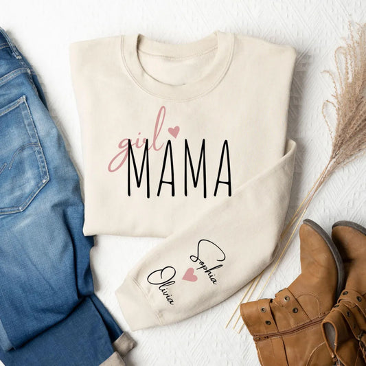 Personalisierter Mama-Sweatshirt für Mädchen - Individueller Hoodie für Mütter von Mädchen