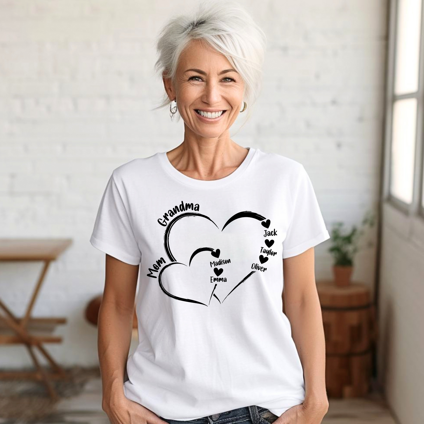 Heartfelt Names Shirt for Grandma - Cherished Personalized Gift