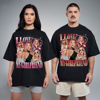 Ich liebe meine Freundin Shirt mit individuellem Foto, Valentinstagsgeschenk – 90er-Jahre Bootleg-Shirt