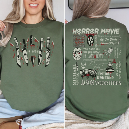 Retro Gruselfiguren Halloween Shirt für Horrorfilm Fans