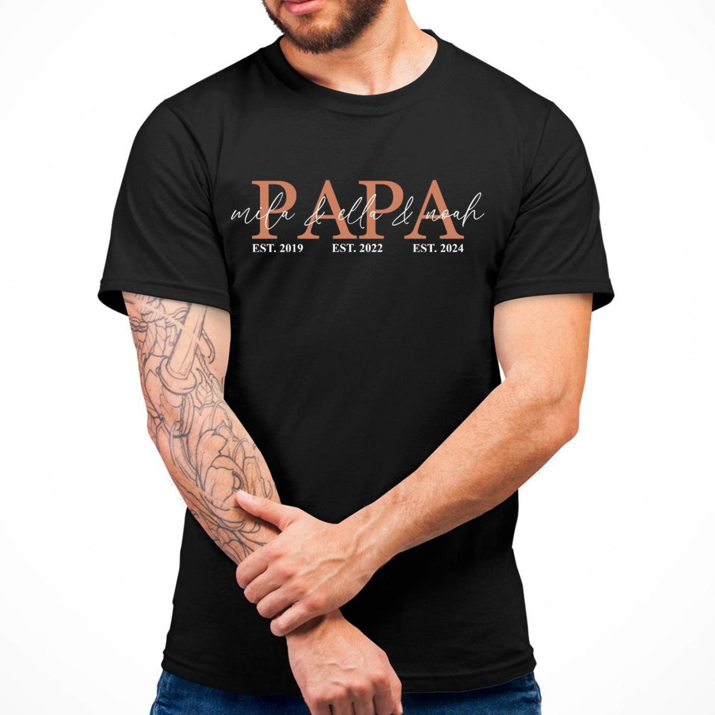 Custom Dad Shirt – Personalized with Kids’ Names and Birth Years