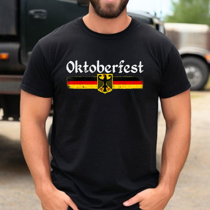 Oktoberfest Drinking Men Women Vintage German Flag T-Shirt