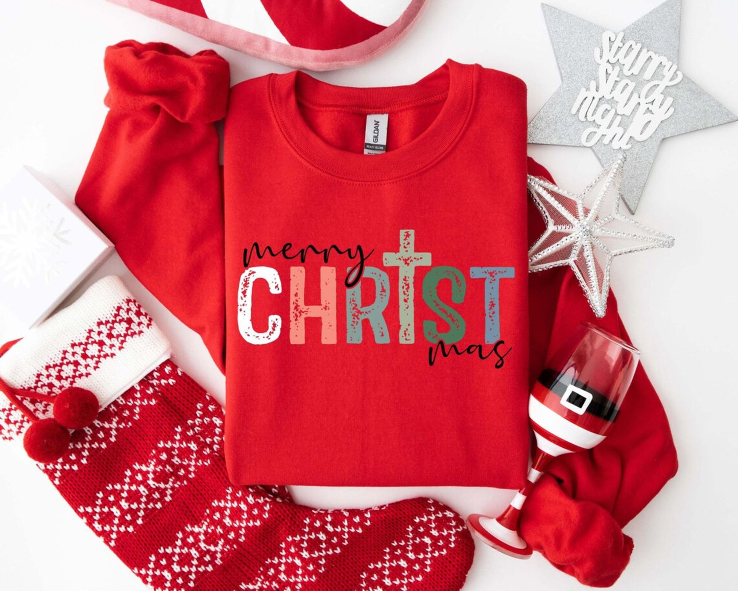 Frohe Weihnachten Sweatshirt, Weihnachts-Jesus-Sweatshirt – Weihnachtsgeschenk für Christen