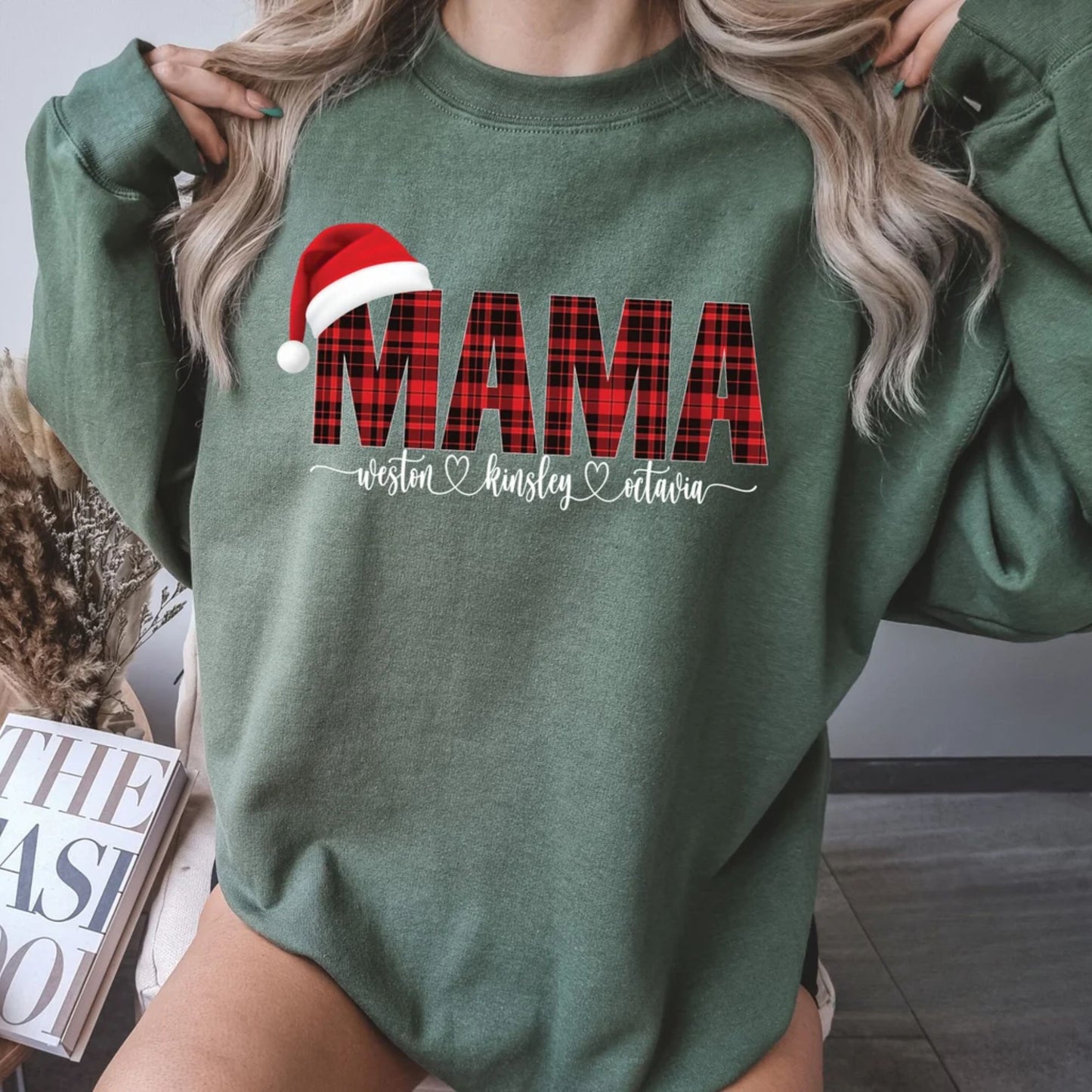 Weihnachts Mama Sweatshirt mit den Namen der Kinder - Geschenk für Mama