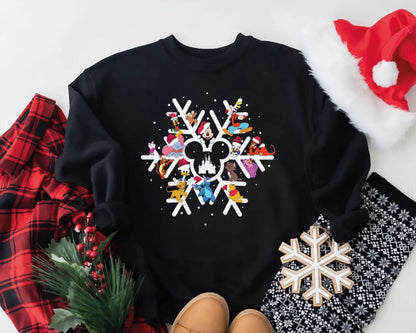 Schneeflocken-Weihnachtssweatshirt - Magisches Königreich Feiertagsshirt