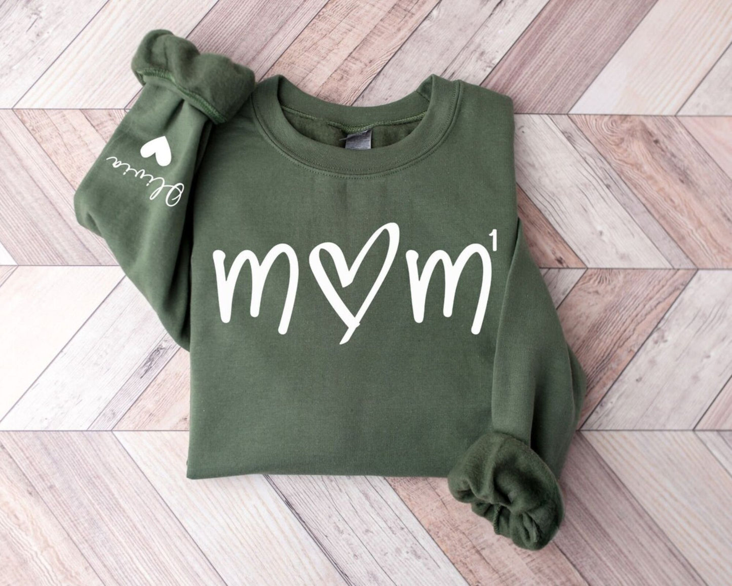 Mama Sweatshirt mit den Namen der Kinder auf dem Ärmel - Personalisiertes Geschenk für Mama