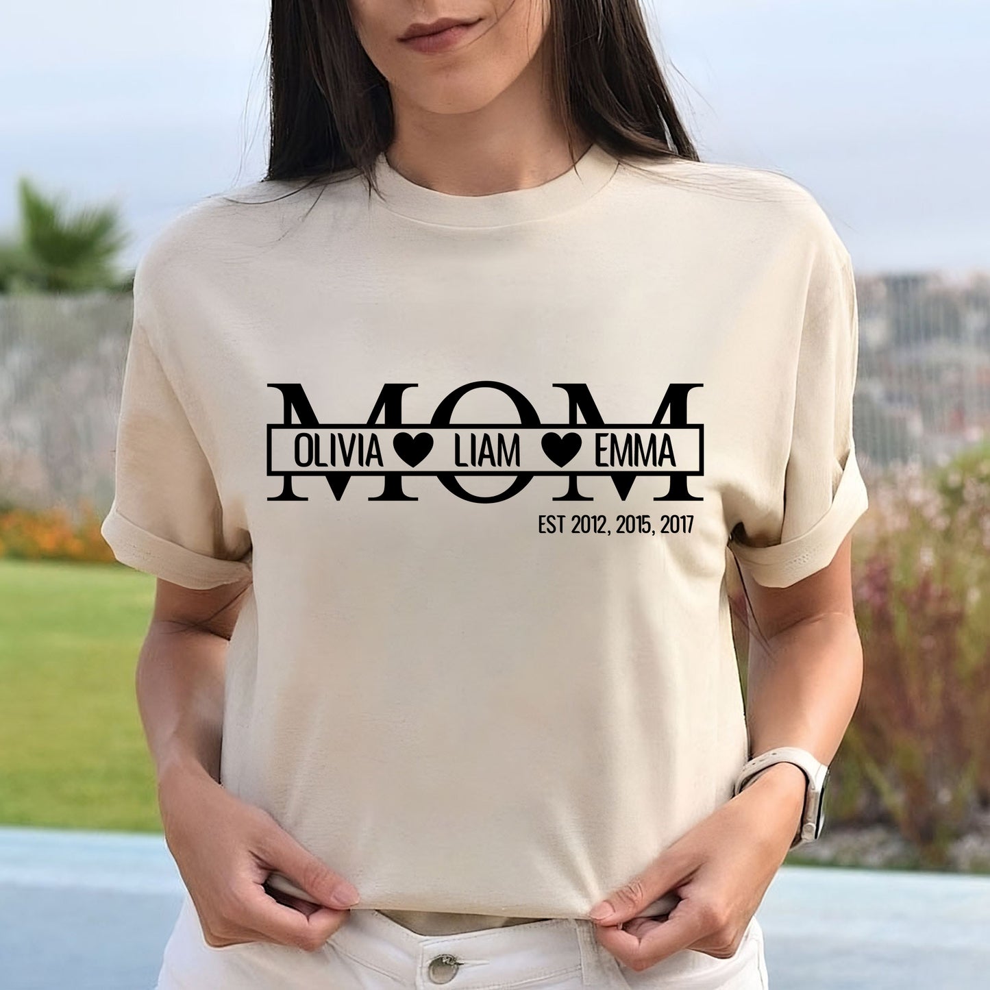 Mama Shirt mit Kindernamen, Personalisiertes Mama Geschenk