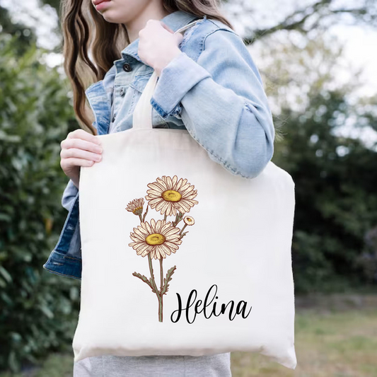Individuelle Geburtstagsblumen-Tasche - Personalisiertes Geschenk für Frauen
