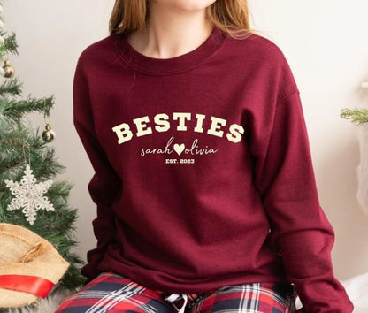 Personalisierter Besties Sweatshirt und Hoodie - Geschenk für die beste Freundin