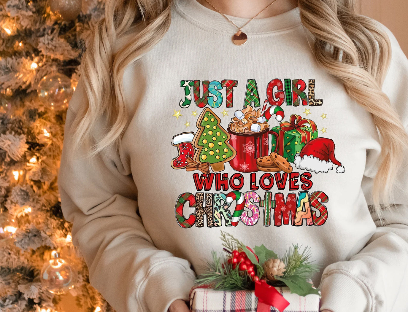 Just a Girl Who Loves Christmas-Sweatshirt – Festliches Geschenk für Sie