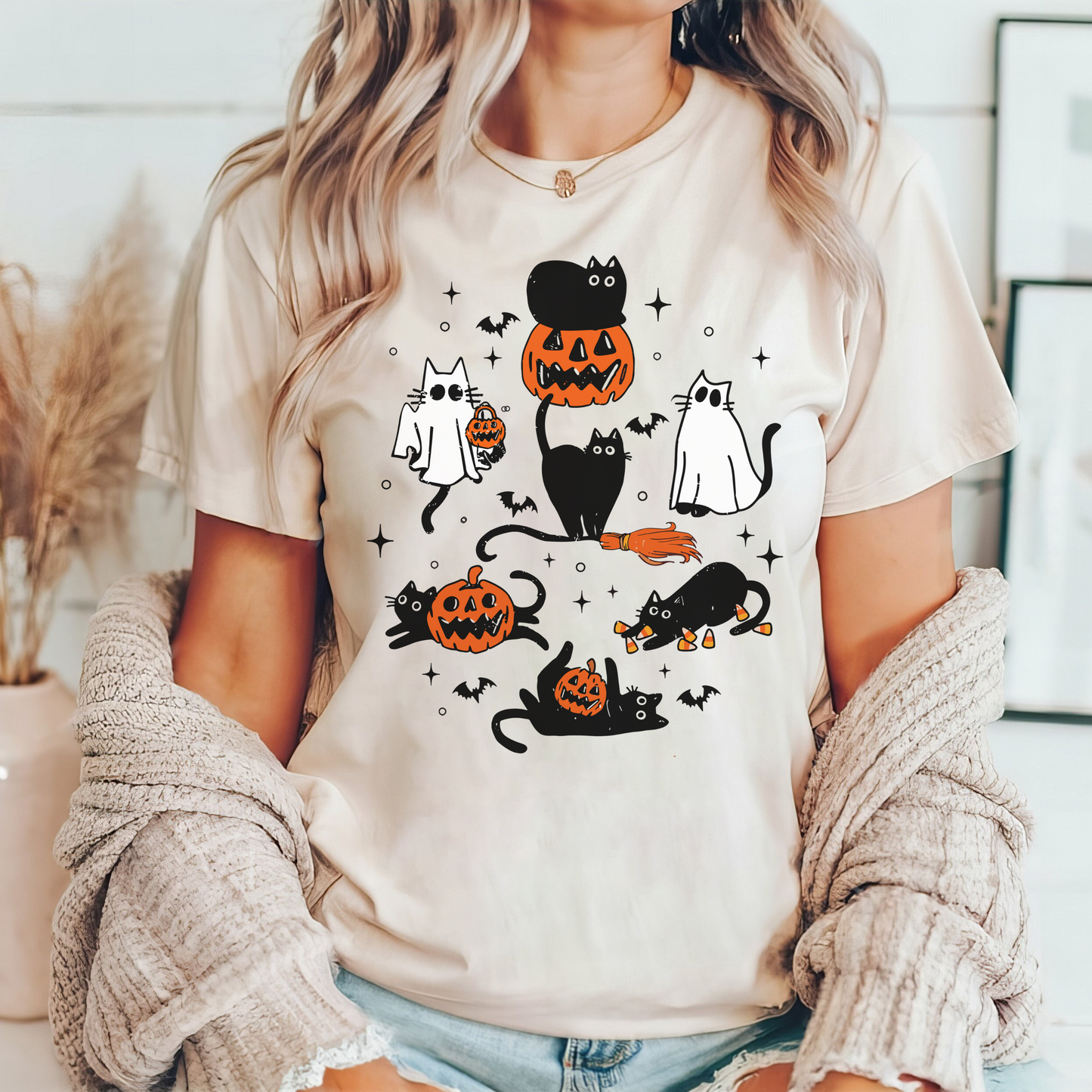 Süße Halloween-Schwarze Katze Boo Geschenk Herbst