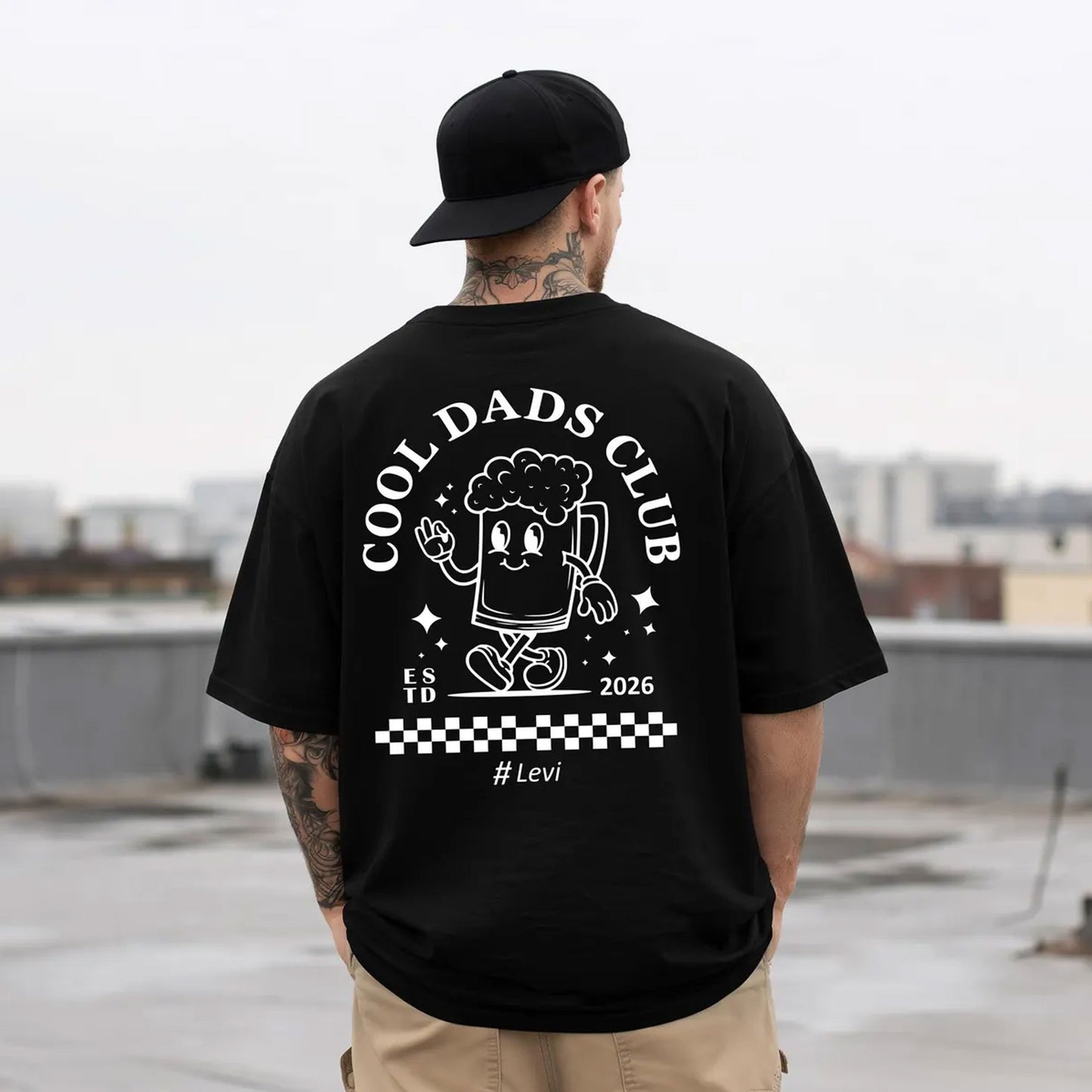 Personalisiert Cool Dads Club Shirts & Hoodie– Papa Geschenk mit Namen & Jahr