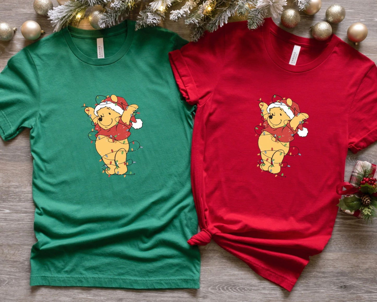 Winnie Puuh Weihnachtslichter Shirt - Weihnachtsgeschenk für Frauen