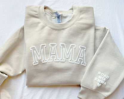 Personalisiertes Papa Sweatshirt mit den Namen der Kinder auf dem Ärmel - Geburtstagsgeschenk für Papa