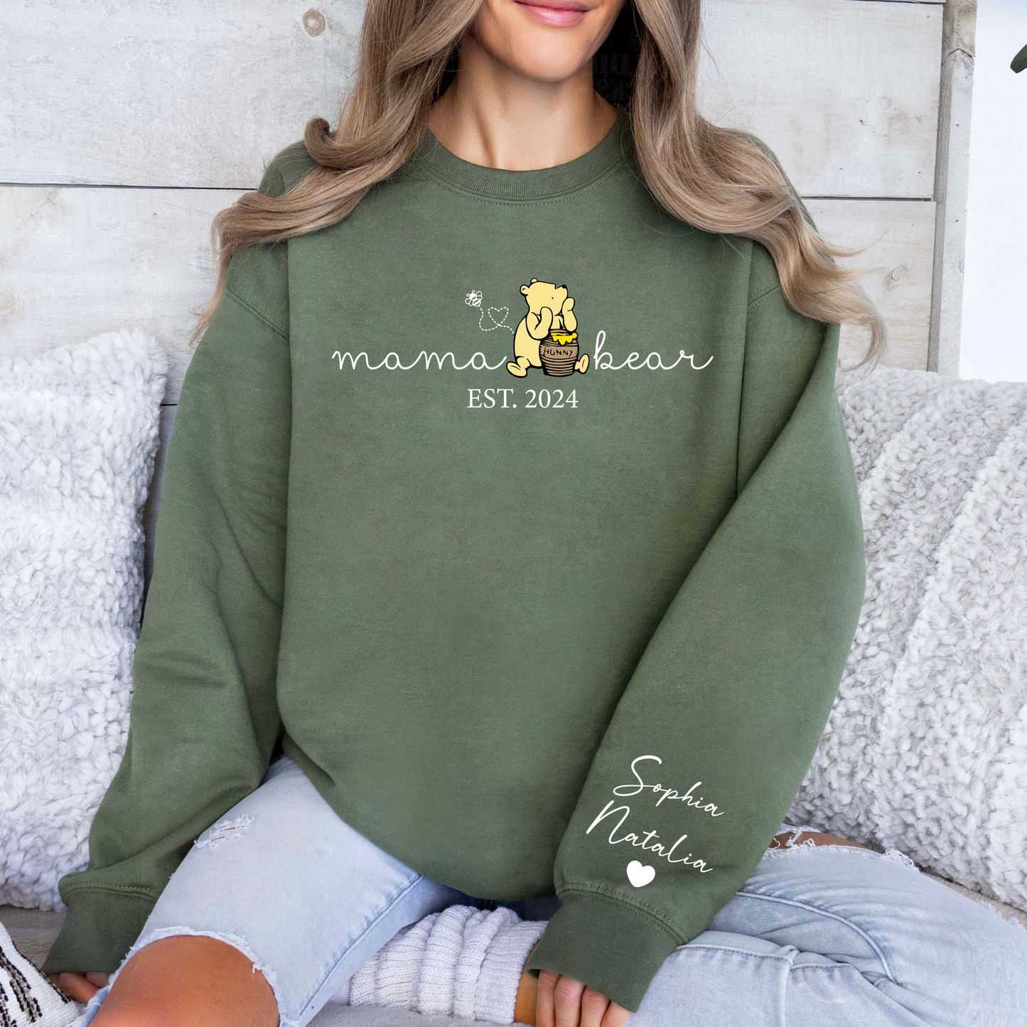 Mama Bear Custom Sweatshirt with Children’s Names - Loving Gift for Moms