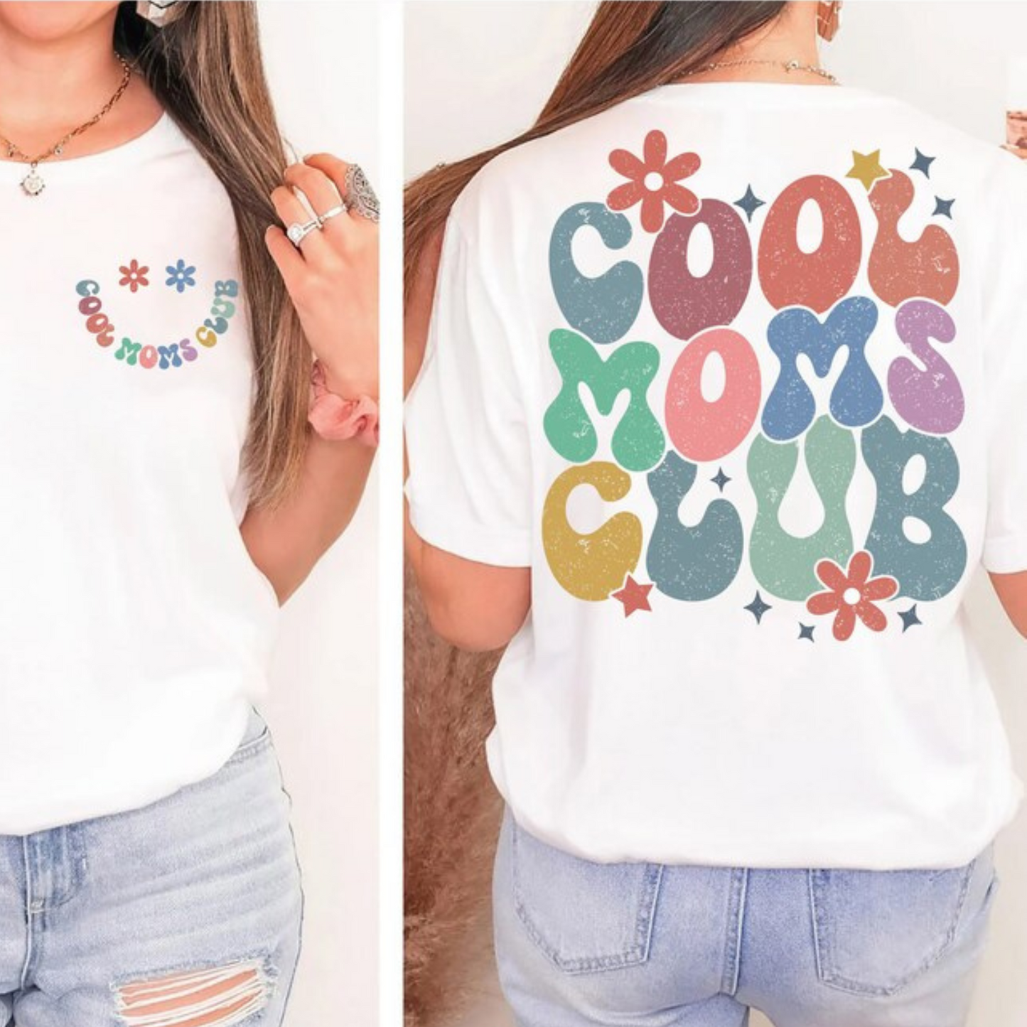 Buntes "Cool Moms Club" T-Shirt - Geschenk für trendige Mütter