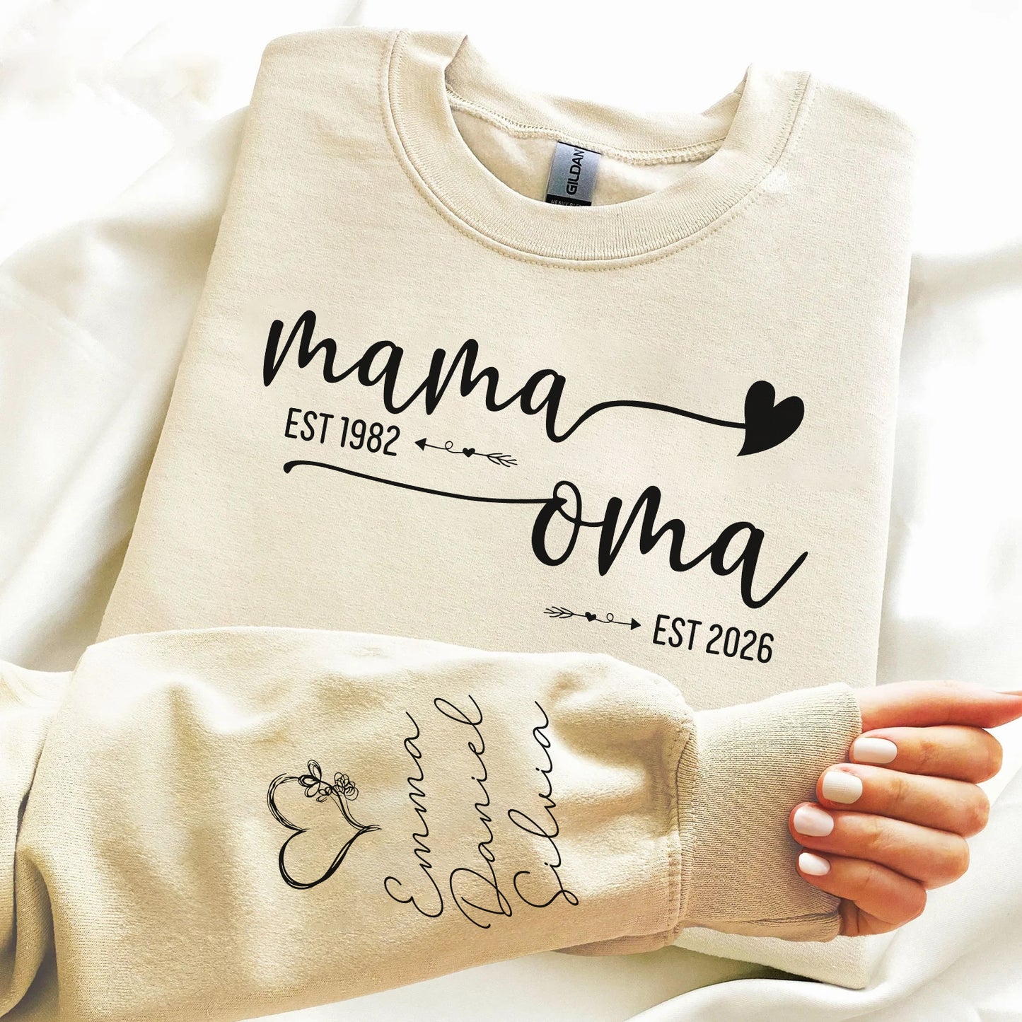Personalisiertes Mama-Oma Sweatshirt – Pullover mit Enkel-Namen