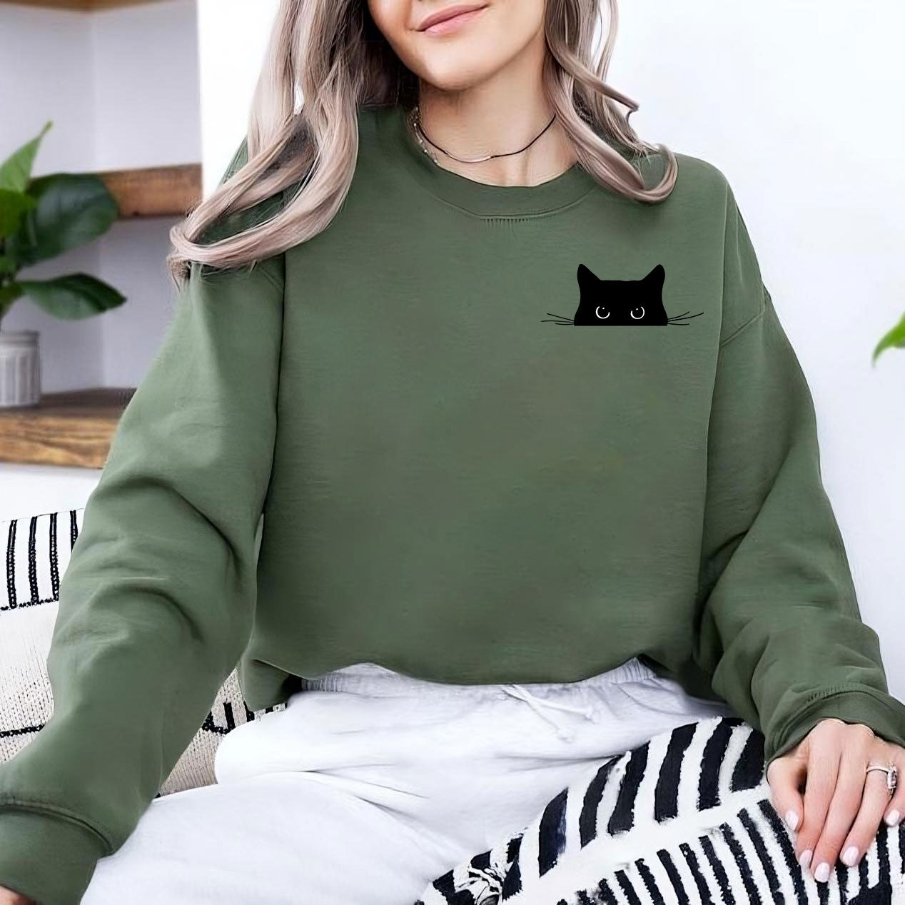 Süßes schwarzes Katzen Sweatshirt und Shirts – lustiges Geschenk für Katzenliebhaber
